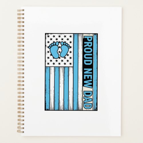 Proud New Dad Baby Feet Flag Vector Design_1 Planner