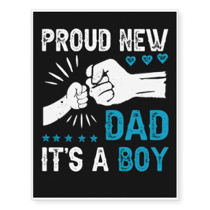 Proud New Dad It’s A Boy Temporary Tattoos
