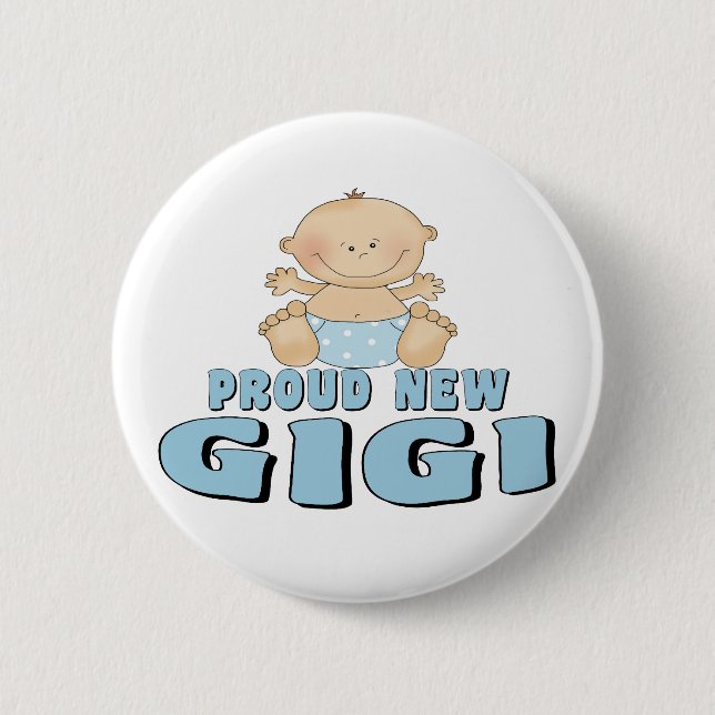 Proud New Gigi T-shirt Pinback Button (Front)