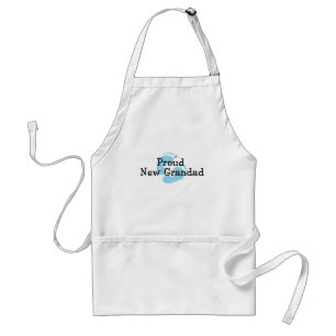 Proud New Grandad Baby Boy Footprints Adult Apron