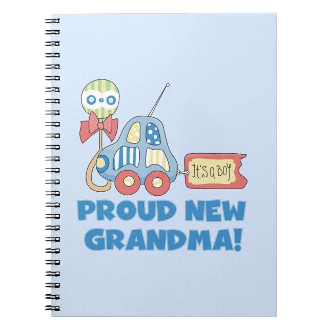 Proud New Grandma It's a Boy Gifts Notebook (Front)