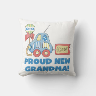 Proud New Grandma It's a Boy Gifts Throw Pillow