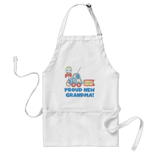 Proud New Grandma-It's a Boy Tshirts and Gifts Adult Apron (Front)