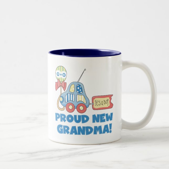 Proud New Grandma-It's a Boy Tshirts and Gifts Two-Tone Coffee Mug (Right)
