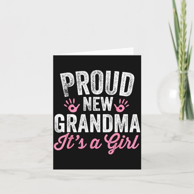 Proud New Grandma It's A Girl Mother Soon To Be Mo Card (Front)