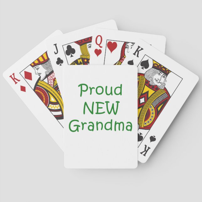 Proud New Grandma Poker Cards (Back)