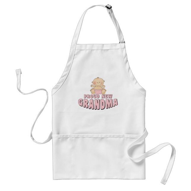 PROUD NEW Grandma T-Shirt Adult Apron (Front)