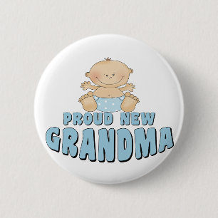 PROUD NEW Grandma T-Shirt Button