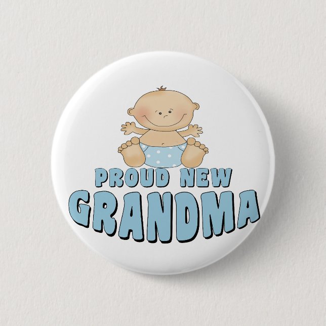 PROUD NEW Grandma T-Shirt Button (Front)