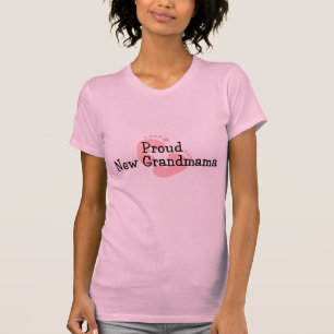 Proud New Grandmama Baby Girl Footprints T-Shirt