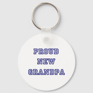 Proud New Grandpa-University Text Tshirts Keychain