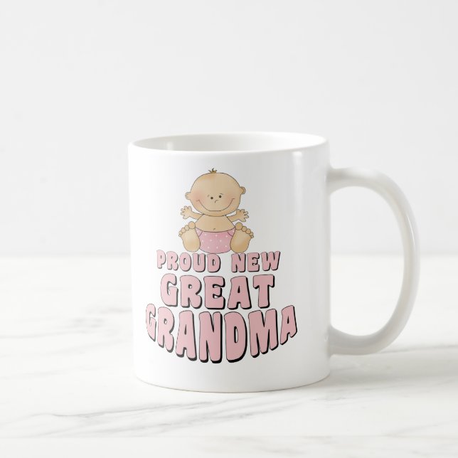 PROUD NEW Great Grandma T-Shirt Coffee Mug (Right)
