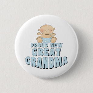PROUD NEW Great Grandma T-Shirt Pinback Button