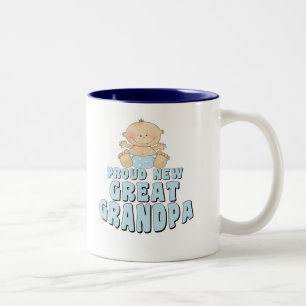 PROUD NEW Great Grandpa Boy Two-Tone Coffee Mug