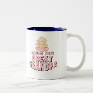 PROUD NEW Great Grandpa Girl Two-Tone Coffee Mug