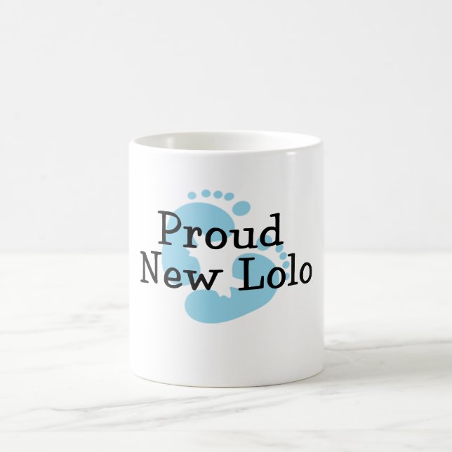 Proud New Lolo Baby Boy Footprints Coffee Mug (Center)