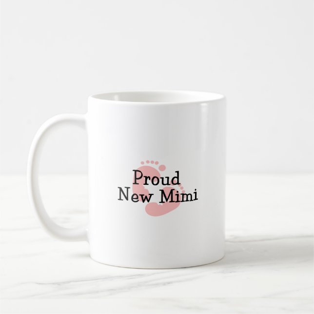 Proud New Mimi Baby Girl Footprints Coffee Mug (Left)