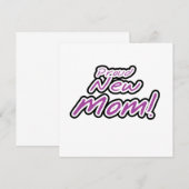 Proud New Mom Black and Purple Text Gifts (Front/Back)