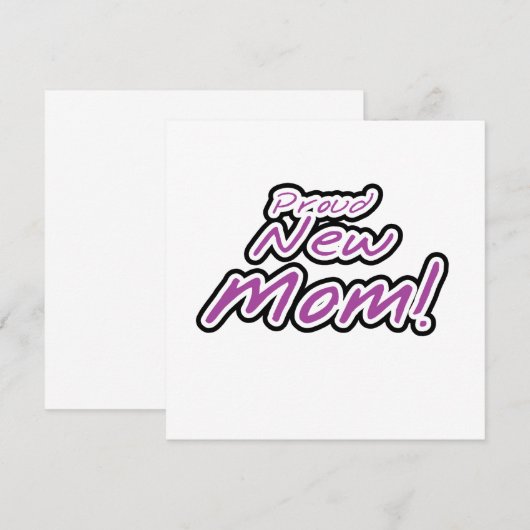 Proud New Mom Black and Purple Text Gifts (Front/Back)