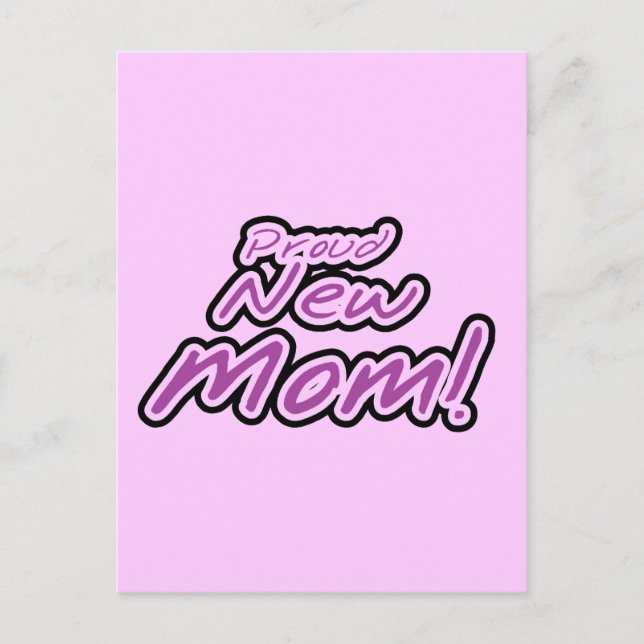 Proud New Mom Purple Text Tshirts and Gifts Postcard (Front)