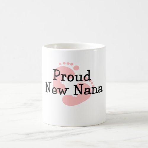 Proud New Nana Baby Girl Footprints Coffee Mug