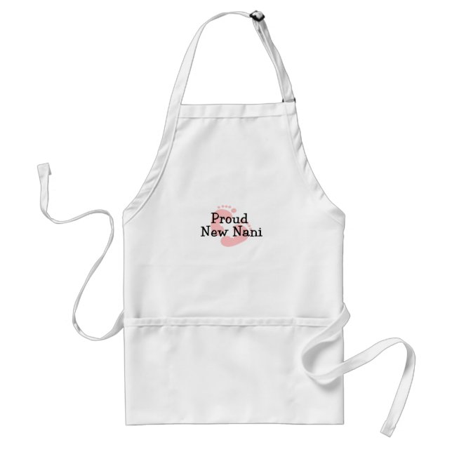 Proud New Nani Baby Girl Footprints Adult Apron (Front)