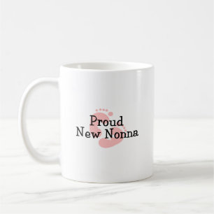 Proud New Nonna Baby Girl Footprints Coffee Mug