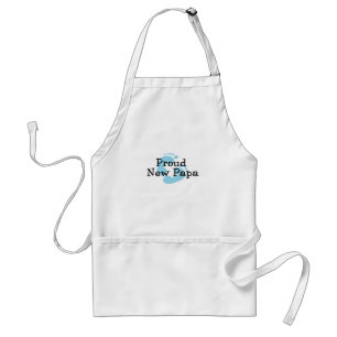 Proud New Papa Baby Boy Footprints Adult Apron