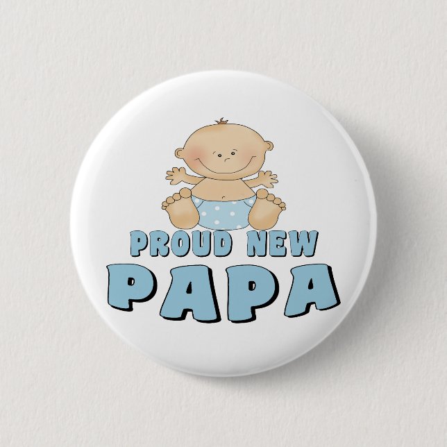 PROUD NEW Papa Boy Button (Front)