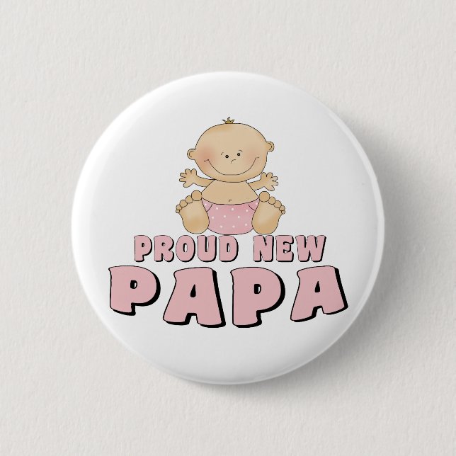 PROUD NEW Papa Boy Button (Front)