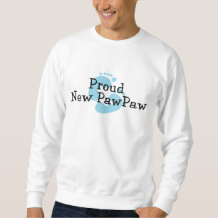 Proud New PawPaw Baby Girl Footprints Sweatshirt