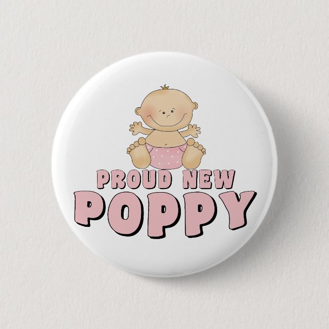 PROUD NEW Poppy Girl Pinback Button (Front)