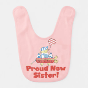 Proud New Sister of Baby Boy Bib