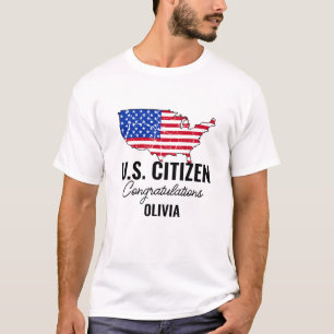 Proud New U.S. Citizen – American Map Citizenship T-Shirt