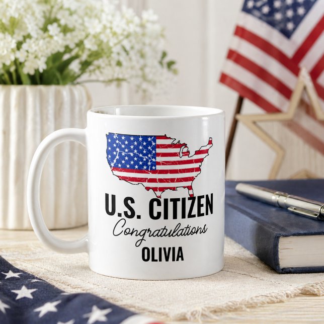 Proud New U.S. Citizen – American Map  Coffee Mug (Proud New U.S. Citizen – American Map Coffee Mug
)