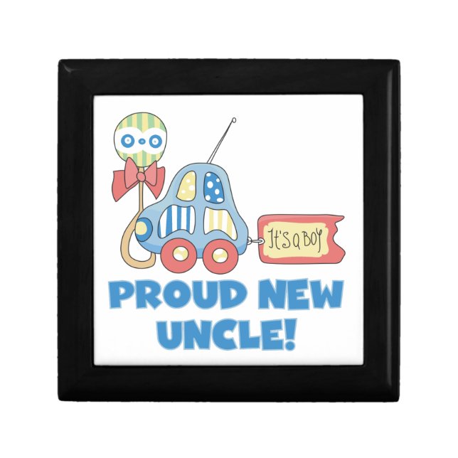 Proud New Uncle Car It's a Boy Gifts Gift Box (Front)