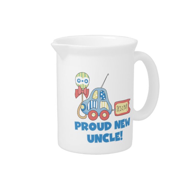 Proud New Uncle Car It's a Boy Gifts Pitcher (Right)