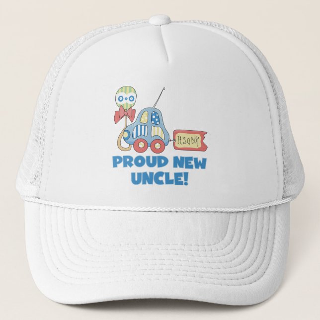 Proud New Uncle It's a Boy Tshirts and Gifts Trucker Hat (Front)