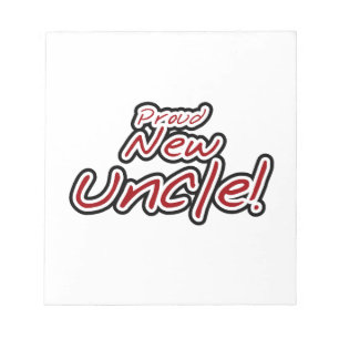 Proud New Uncle Red and Black Text Gifts Notepad