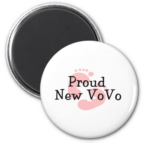 Proud New Vovo Baby Girl Footprints Magnet