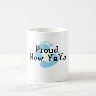 Proud New Yaya Baby boy Footprints Coffee Mug