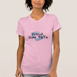 Proud New Yaya Baby boy Footprints T-Shirt