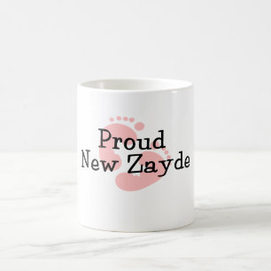 Proud New Zayde Baby Girl Footprints Coffee Mug