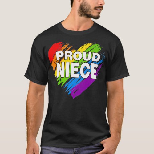 Proud Niece LGBT Rainbow Gay Pride  Mothers Day P T_Shirt