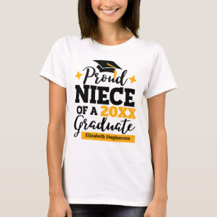 Proud Niece of a 2022 graduate black gold tassel T-Shirt