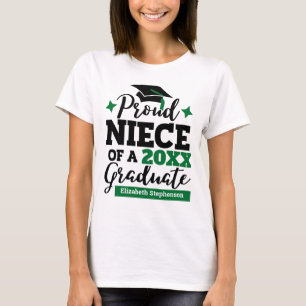 Proud Niece of a 2022 graduate black green tassel T-Shirt