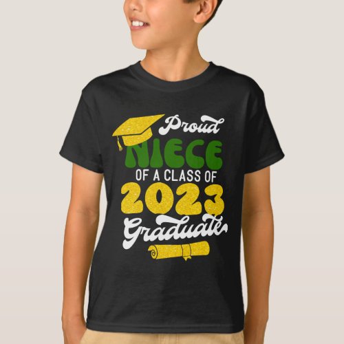 Proud NIECE of a Class of 2023 Graduate Retro Gold T_Shirt
