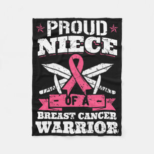 Proud Niece Of Breast Cancer Warrior Pink Awarenes Fleece Blanket