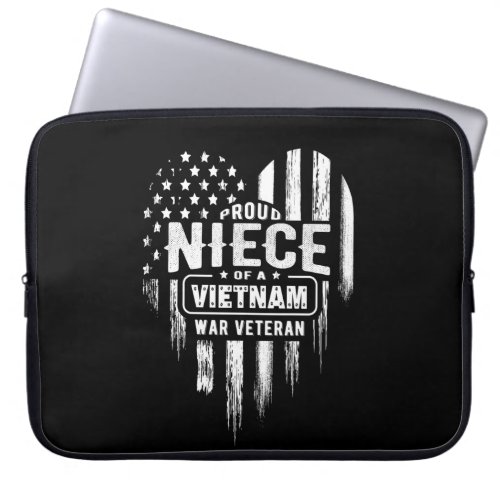 Proud Niece Vietnam Vet Uncle Veterans Day America Laptop Sleeve