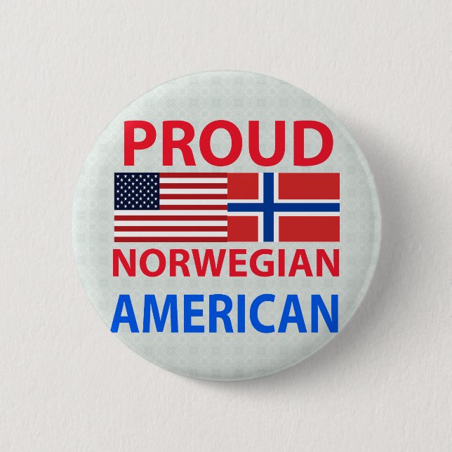 Proud Norwegian American Pinback Button (Front)